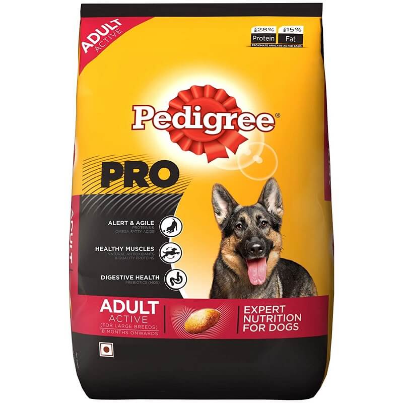 Pedigree Pro Active Adult Large Breed 10kg dog food - LoyalPetZone India
